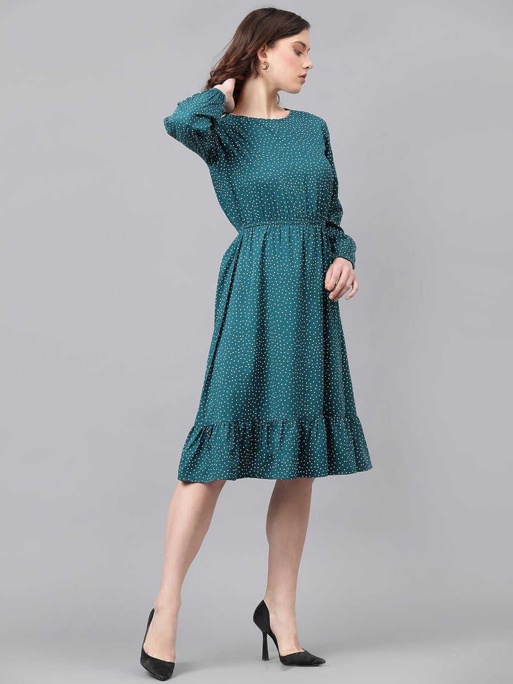 Kotty WomenS Fit And Flare Dark Green Dress