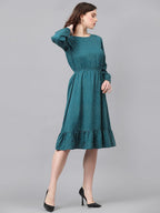 Kotty WomenS Fit And Flare Dark Green Dress