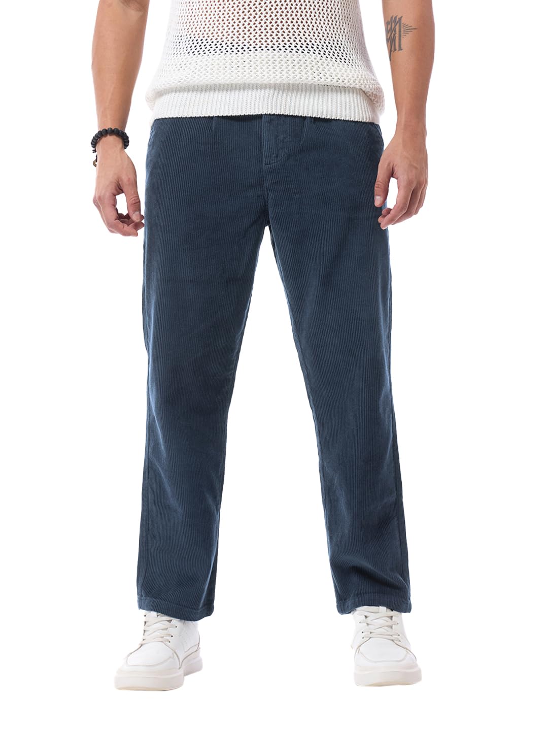 Bewakoof MenS Solid Regular Fit Cotton Pant_617409_Black_34