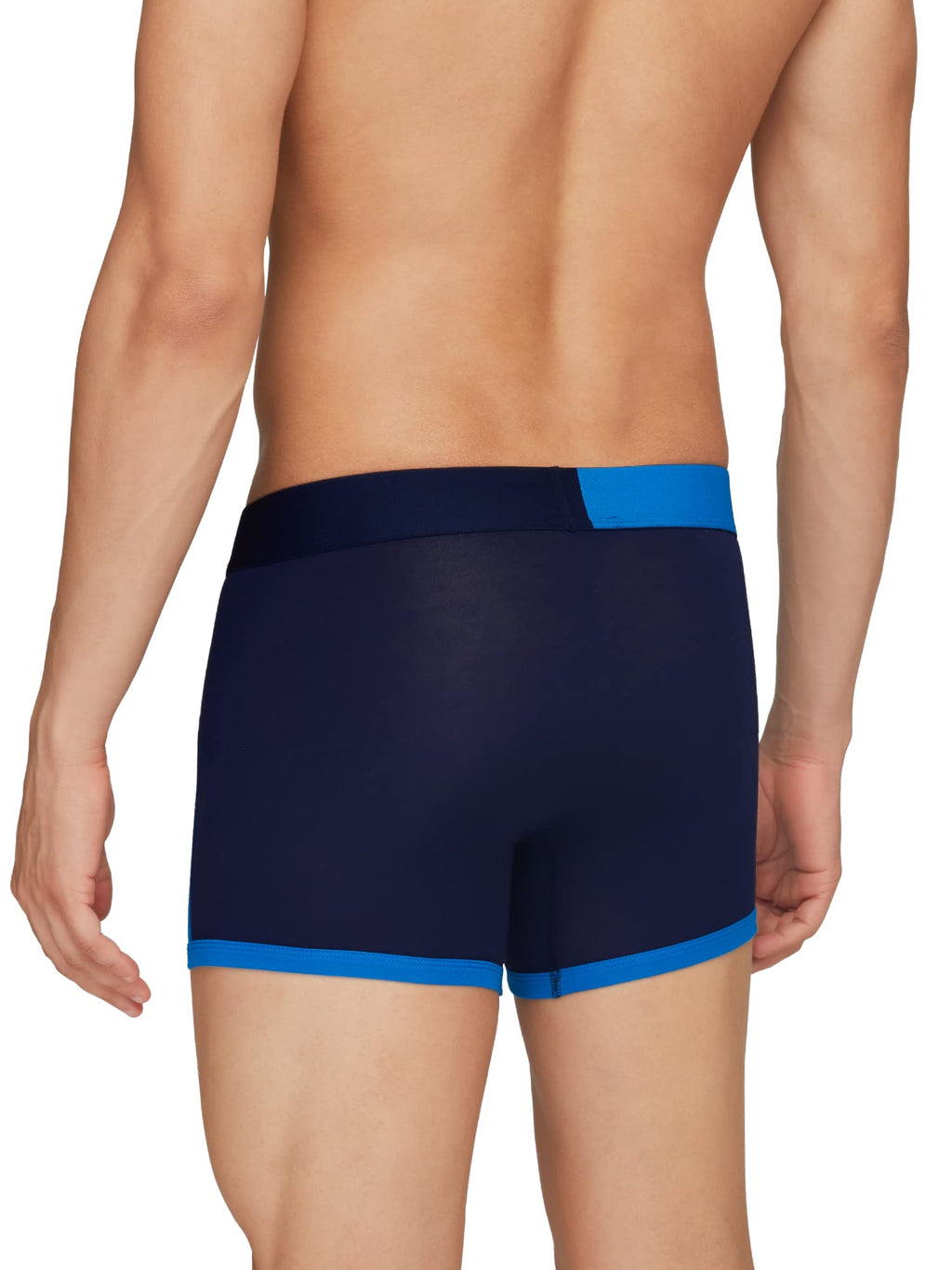 XYXX Mens Underwear Dualist IntelliSoft Antimicrobial Micro Modal Trunk Pack of 2 (Brilliant Blue & Black Iris ; Black Iris & B