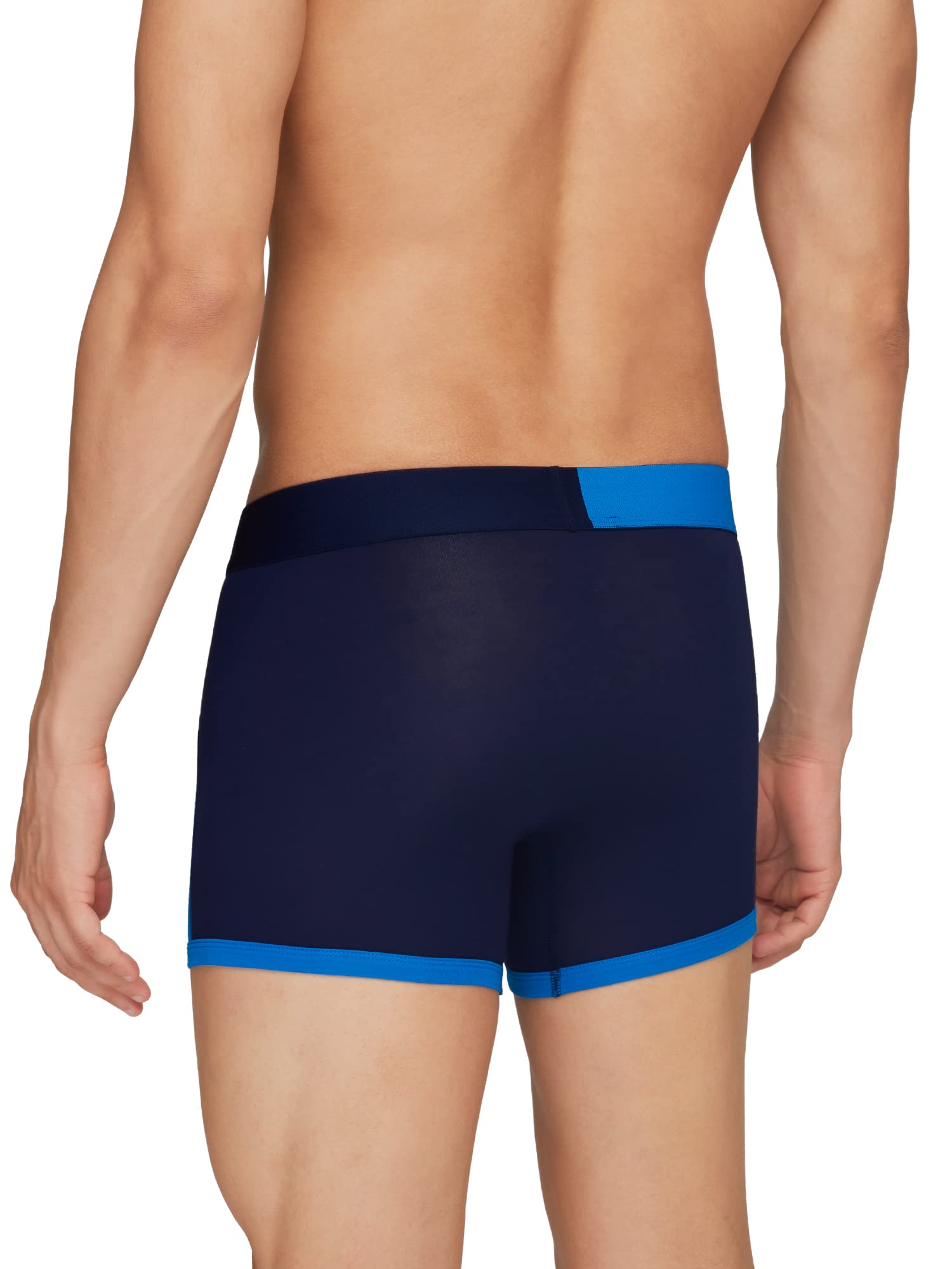 XYXX Mens Underwear Dualist IntelliSoft Antimicrobial Micro Modal Trunk Pack of 2 (Brilliant Blue & Black Iris ; Black Iris & B