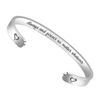 Btysun Gifts for Girlfriend Cuff Bracelets for Women Teen Gifts Best Friend Birthday Gift Stainless Steel Quotes Engraved Christ