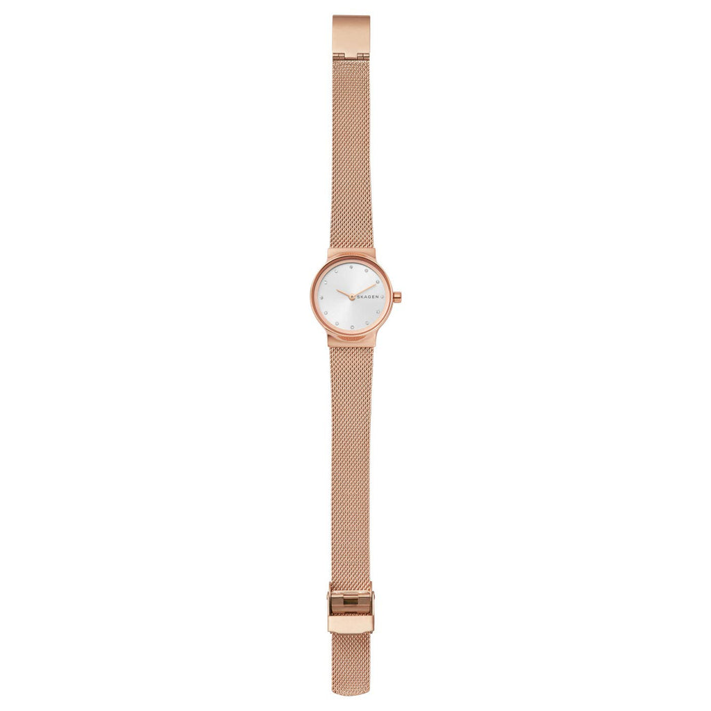 Skagen Women's Freja Lille Two-Hand Rose Gold Stainless Steel Mesh Band Watch (Model: SKW2665)