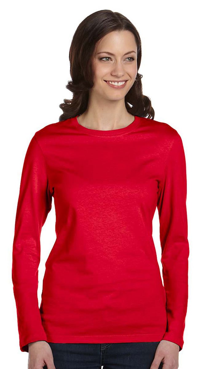 Ladies Jersey Long-Sleeve T-Shirt - BLAcK - S(D0102H78KN8)