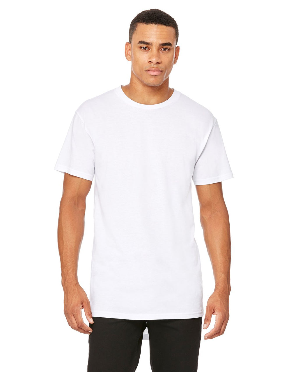 Mens Long Body Urban T-Shirt - WHITE - S(D0102H7WY5X)