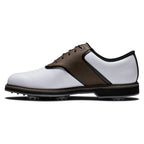 FootJoy Men's FJ Originals Golf Shoe, White/Brown, 10