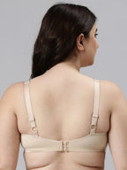 Enamor F024 Plush Comfort Full Support Bra - Non-Padded Wirefree High Coverage - Paleskin