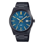 Casio MTP-VD03B-2A Men's Standard Black IP Stanless Steel Blue Dial 3-Hand Analog Watch