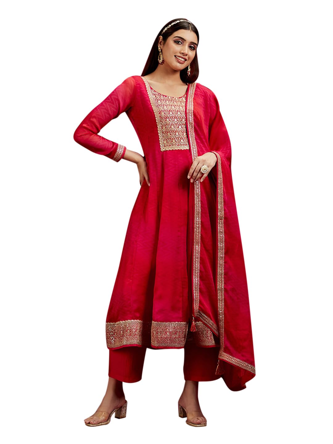 Libas Art Womens Poly Chiffon Kurta Set (48144