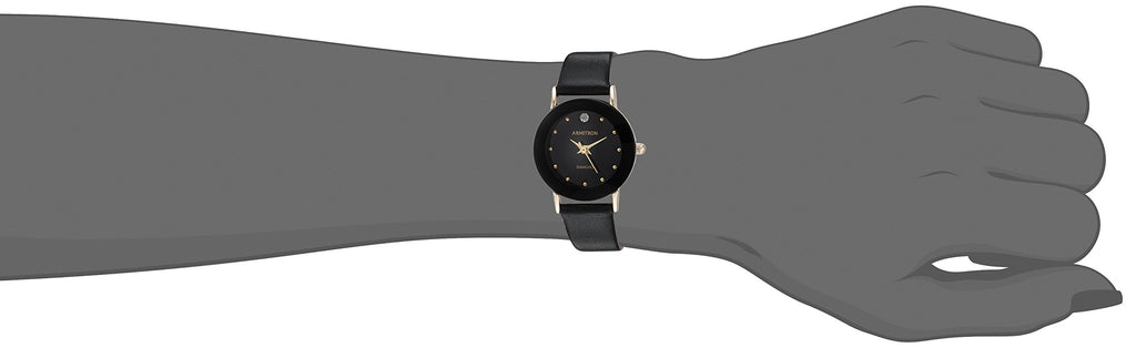 Armitron Women's 75/2447 Diamond-Accented Leather Strap Watch