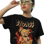 Bewakoof Womens My Badass Graphic Printed 100% Cotton T-Shirt - Boyfriend Fit, Round Neck, Half Sleeve