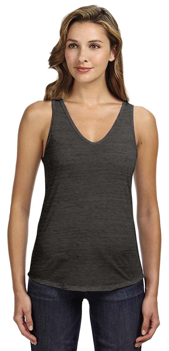 Ladies Flowy V-Neck Tank - cORAL - S(D0102H7K5Z2)