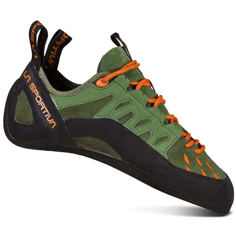 La Sportiva Men's Tarantulace Rock Climbing Shoes, Olive/Tiger, 9.5