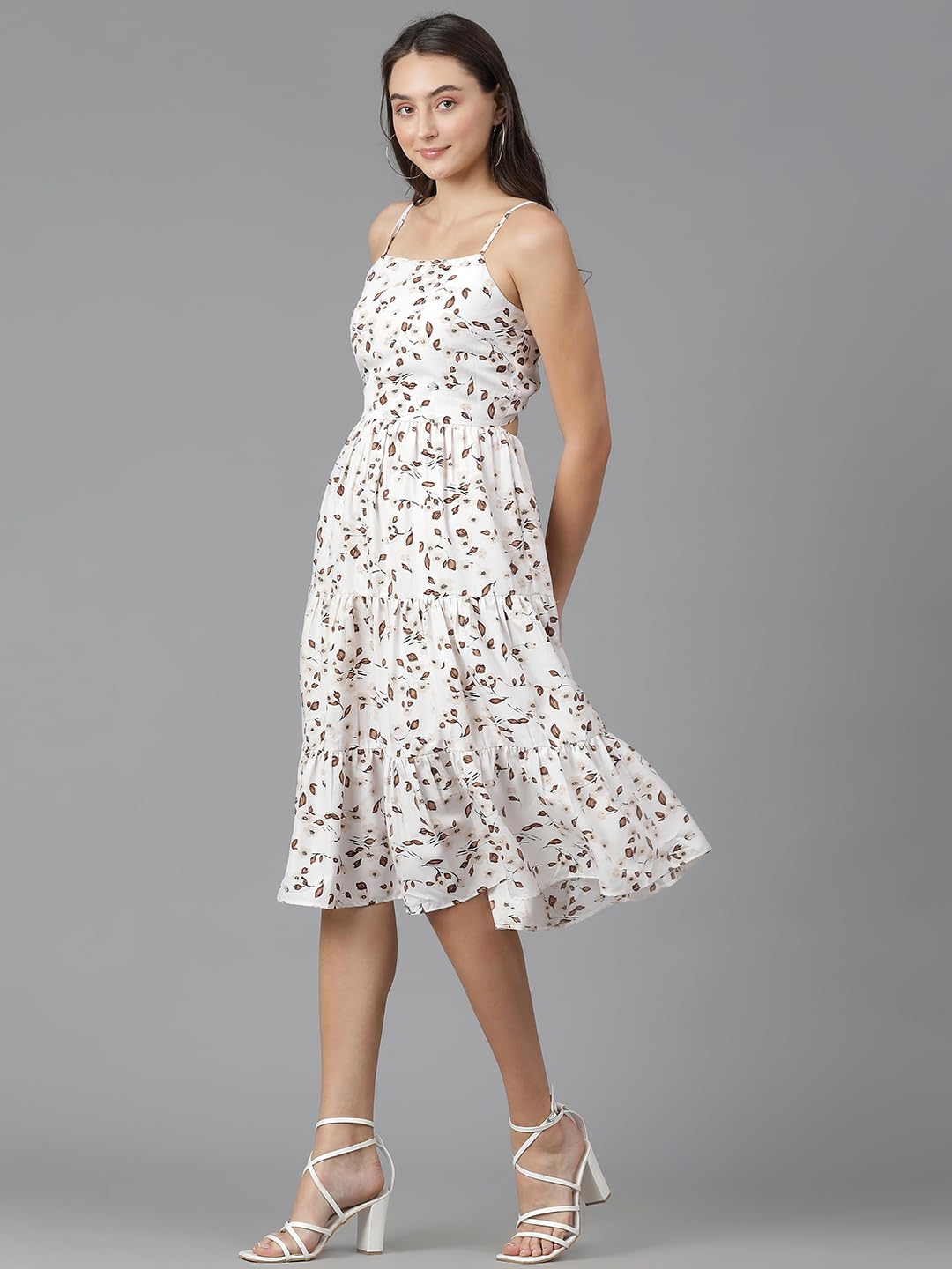Kotty WomenS Fit And Flare Floral Print Dress(Multicoloured,Xl)