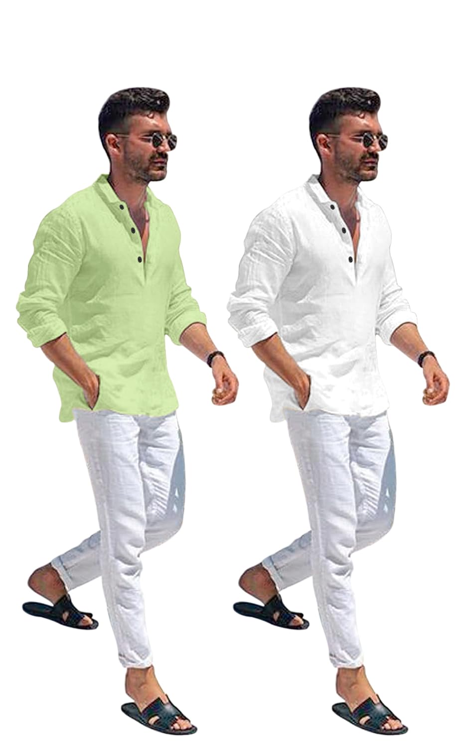 Zartha MenS Regular Fit Solid Pattern Cotton Blend Kurta With Spread Collar Long Sleeve And Standard Length | Shirt For Man