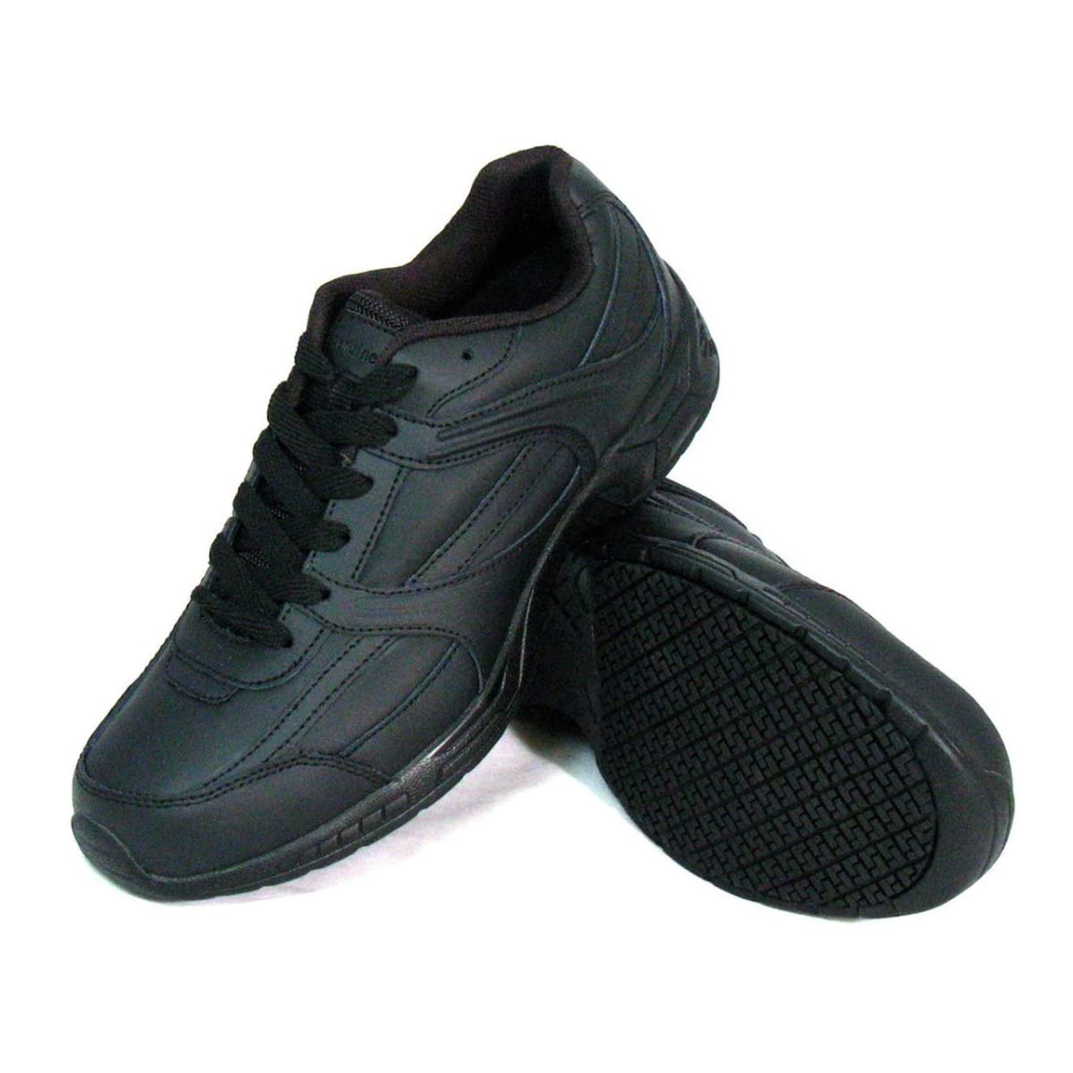 Genuine Grip 1010-16M Mens Leather Slip-Resistant Jogger Work Shoe  Black - Size 16