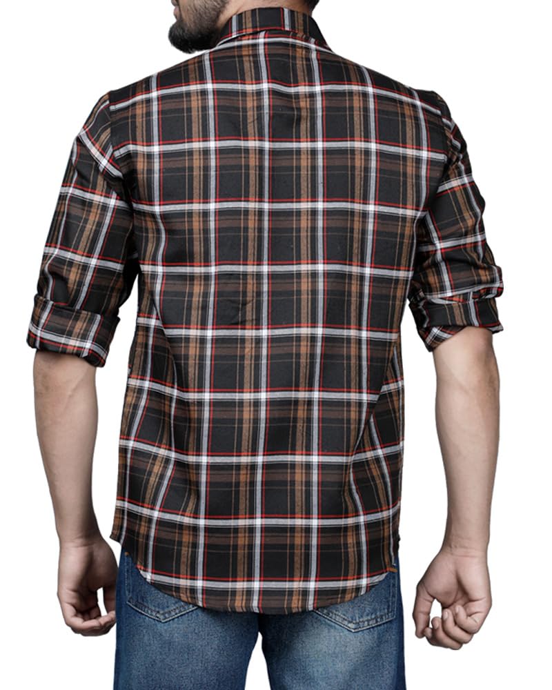 Noble Monk MenS Regular Fit Shirt | Checkered | Full Sleeves | Casual Shirt For Men