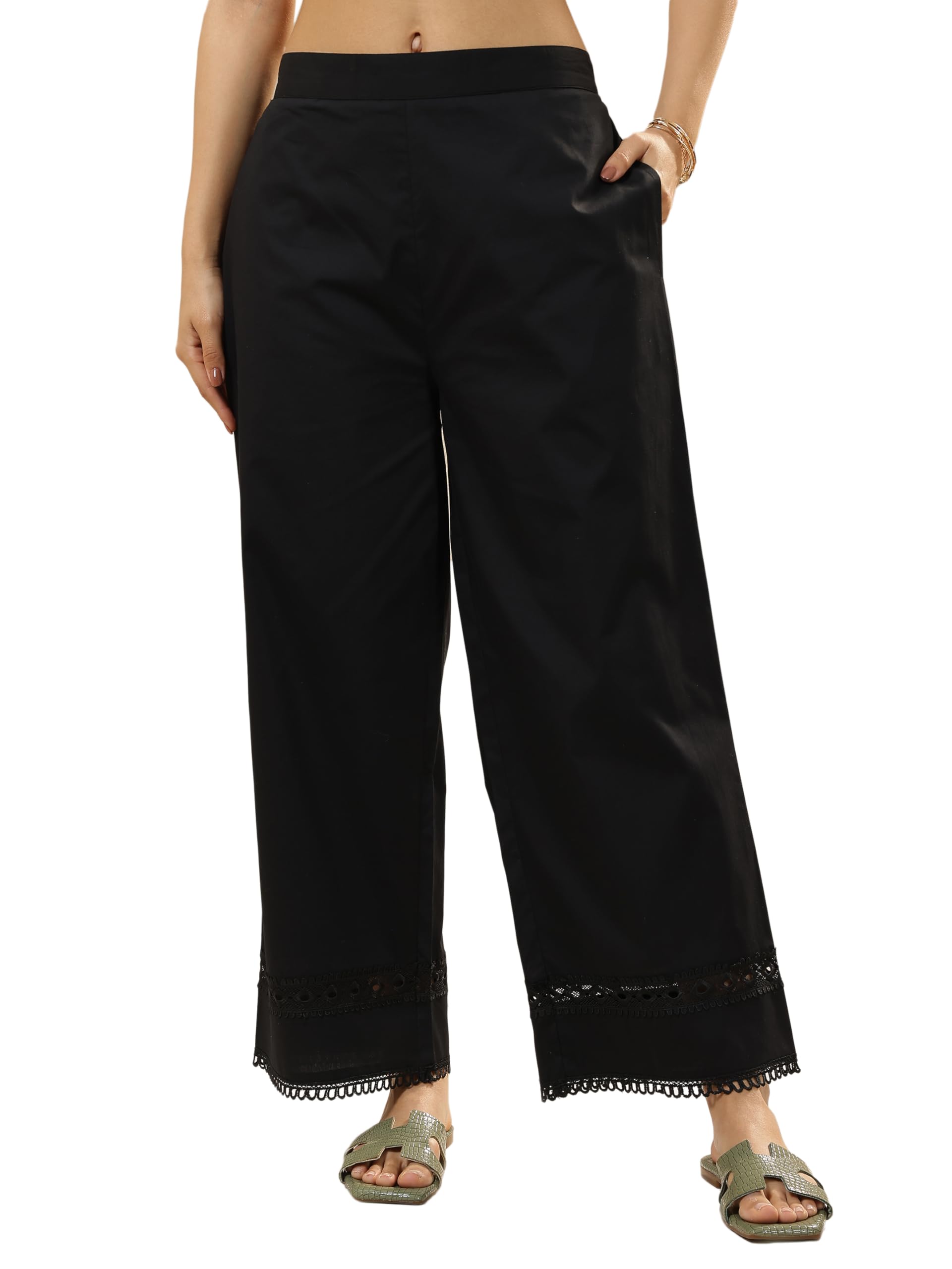 Libas WomenS Straight Fit Palazzos (Pl1671_Black_Xxl)