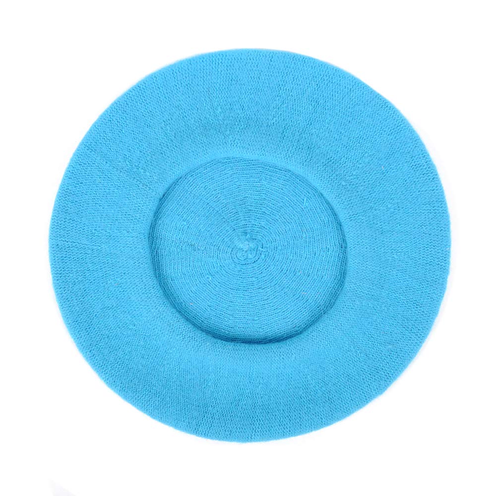 Parquet Solid Color French Wool Beret. Classic French, Casual and Chic Lightweight Turquoise