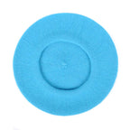 Parquet Solid Color French Wool Beret. Classic French, Casual and Chic Lightweight Turquoise