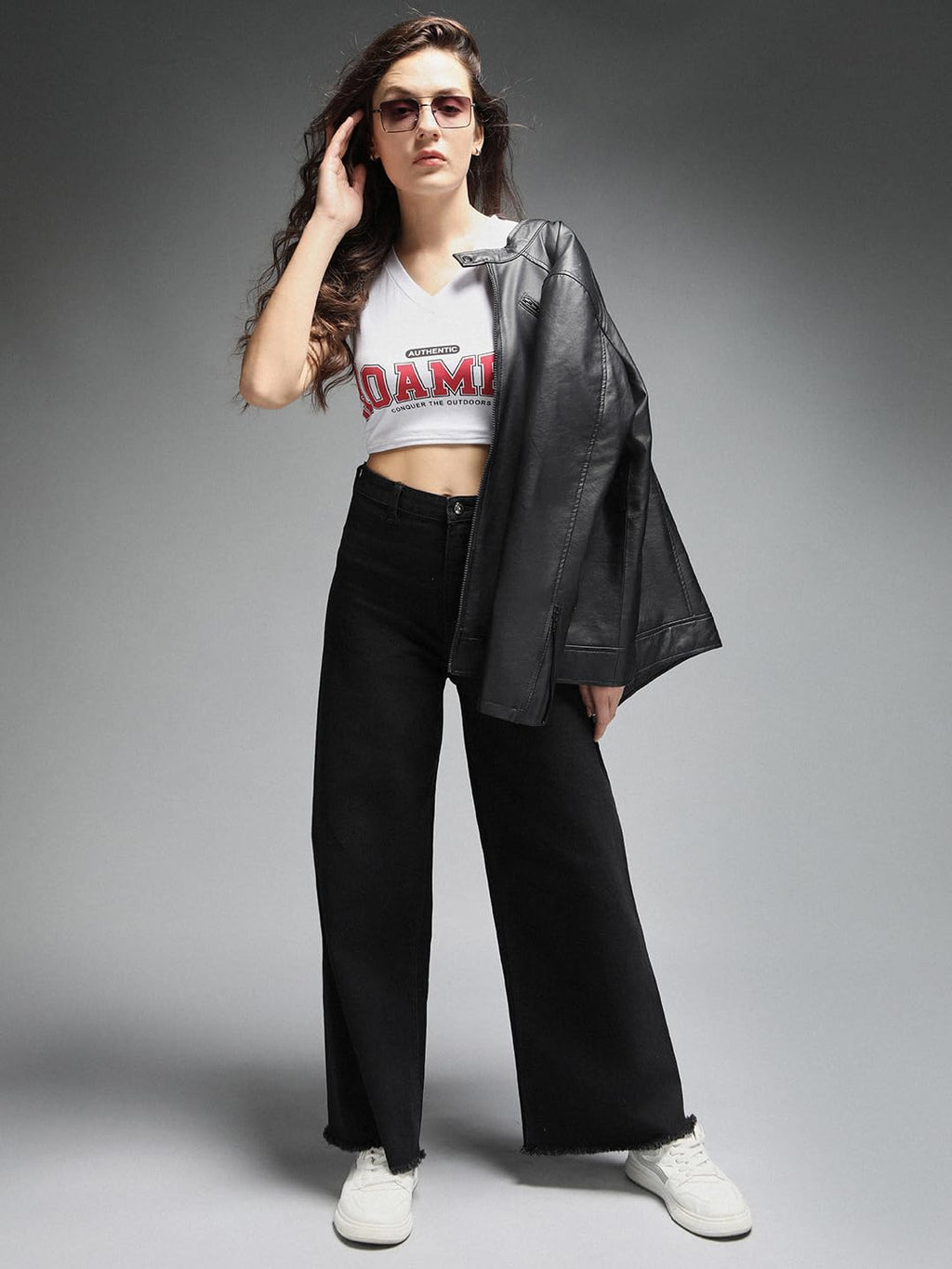High Star Women Straight Fit High-Rise Clean Look Stretchable Jeans