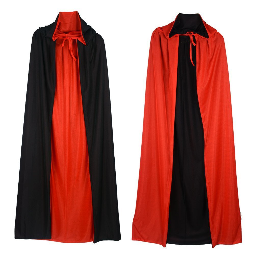 Gardeningwill Double Face 55 Red Black Hooded Halloween Easter Christmas Cloak Goth Vampire Priate Cape