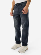 The Souled Store Denim: Dark Blue Men and Boys Buttoned Cotton Blend Straight Fit Jeans