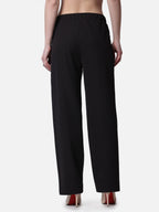 POPWINGS Casual Formal Regular Fit Solid Trousers for Women || Stylish Formal Trouser for Women with Pockets || Pull On Trouser