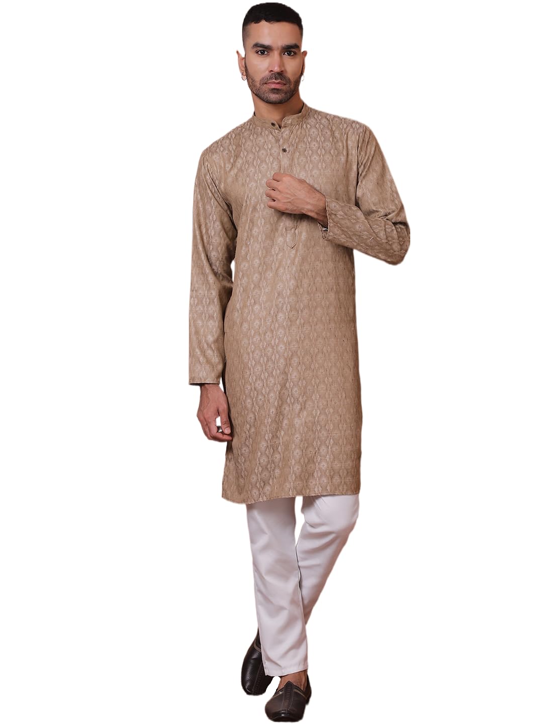 Jompers Mens Woven Design Cotton Kurta Pyjama Set