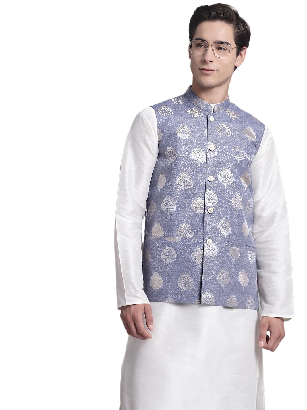 Jompers Mens Silk Blend Printed Waistcoat