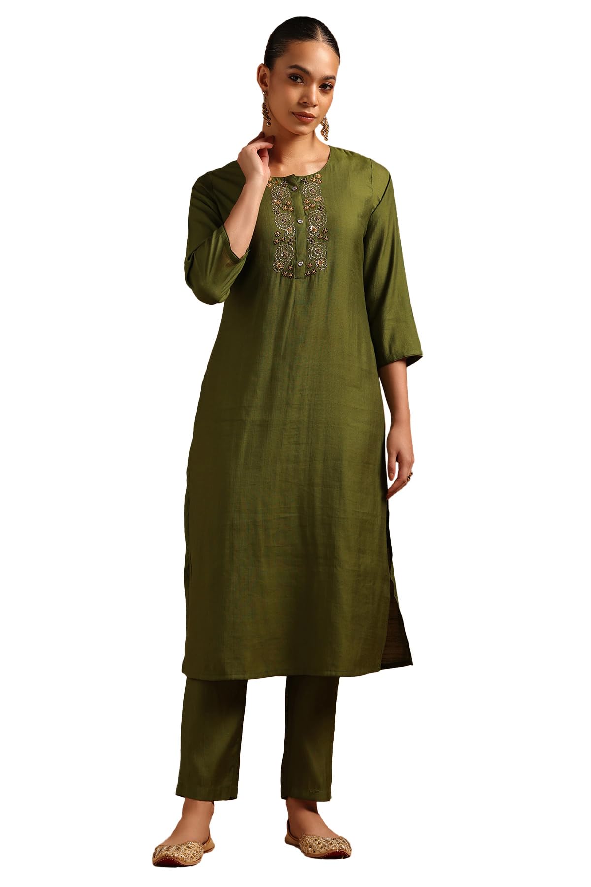 Soch Women Desert Storm Solid Kurta Set with Sequins