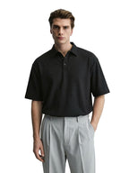 The Indian Garage Co Mens Boxy Half Sleeves Textured Round Neck T-Shirt