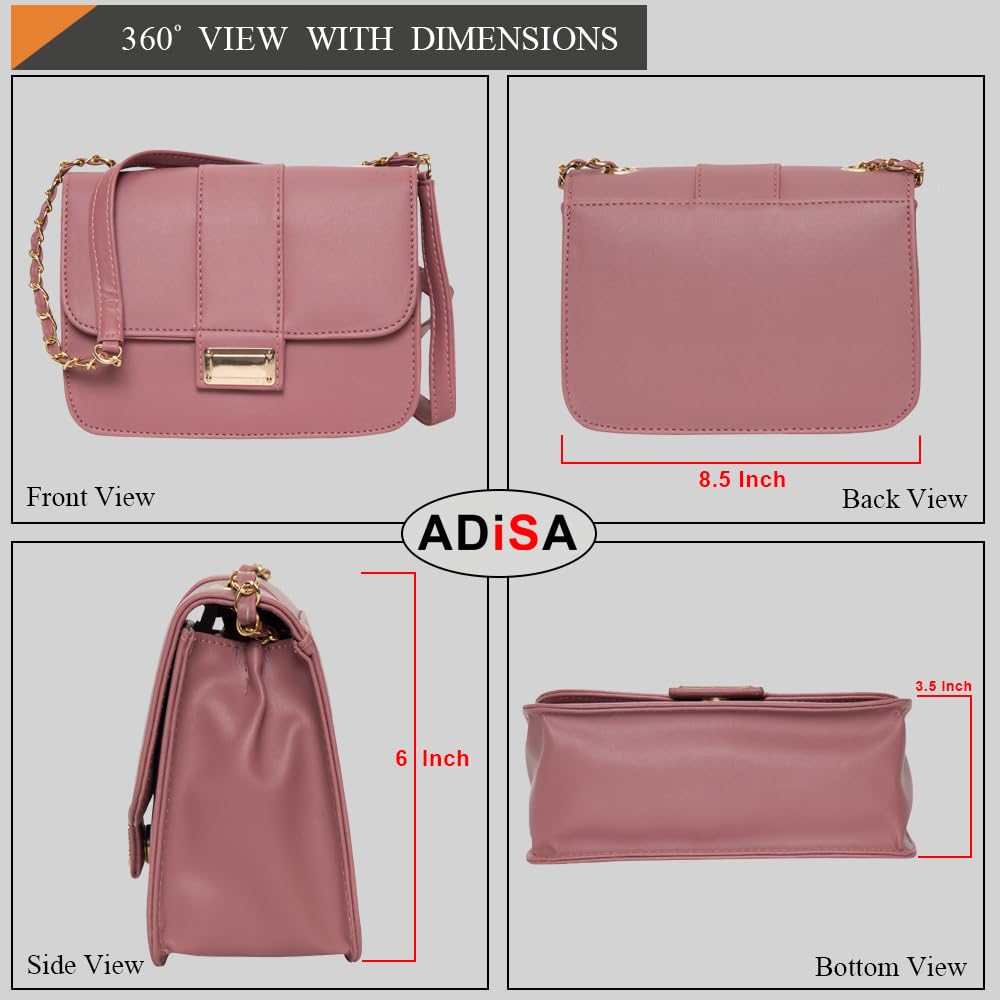 ADISA women girls party crossbody sling bag with gold chain