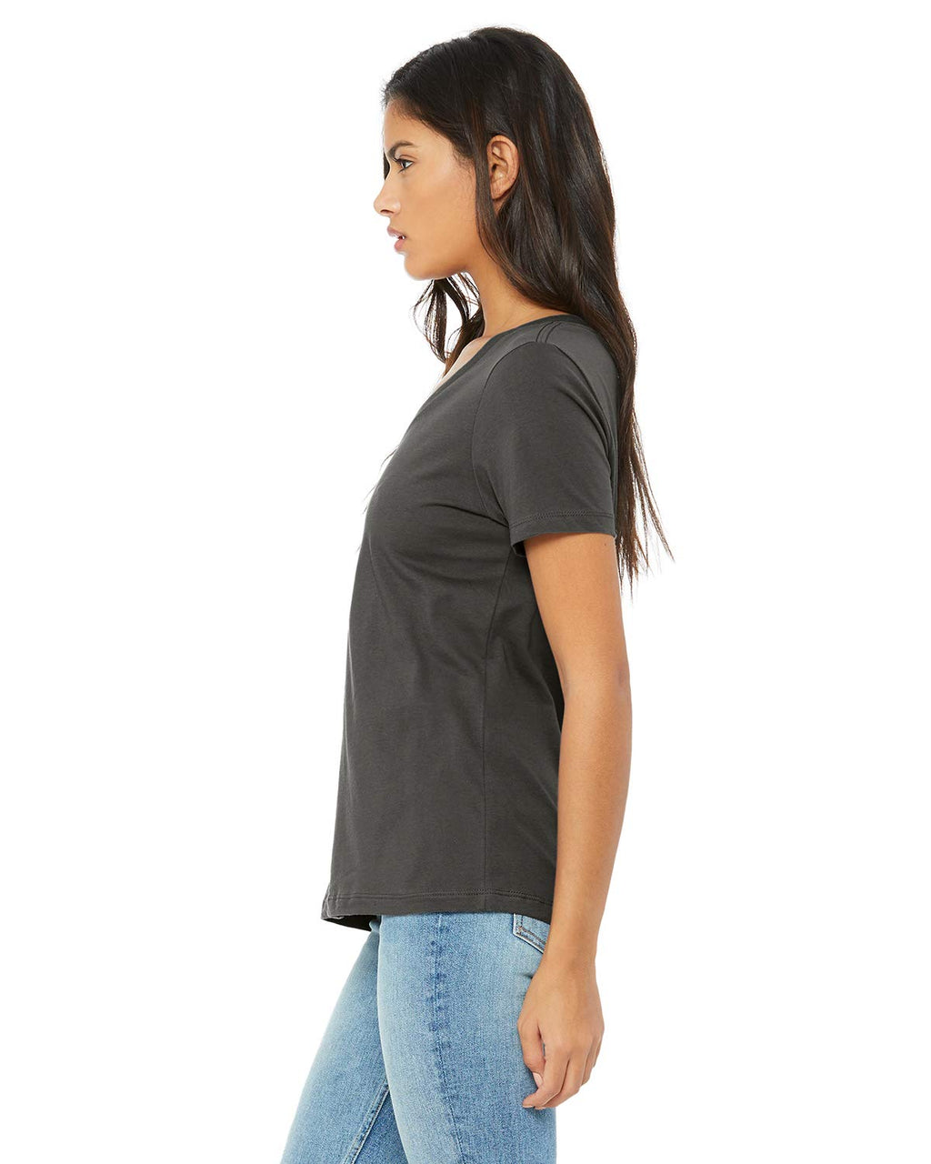 Ladies Relaxed Jersey V-Neck T-Shirt - BERRY - S(D0102H7KH42)