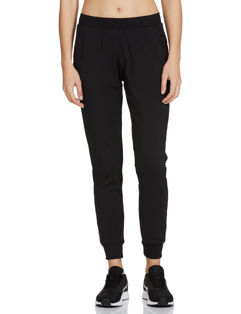 Enamor Athleisure Polyester Blend Womens 4 Way Stretch Quick Dry Antimicrobial Finish Ankle Length Smart Jogger Track Pants - E