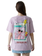The Souled Store Official Pink Panther: Nostalgic Womens and Girls Oversized fit Graphic Printed Half Cotton Lavender Color Wome