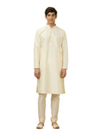 Manyavar Mens Crisp White Kurta Pajama (Warm White,XL)