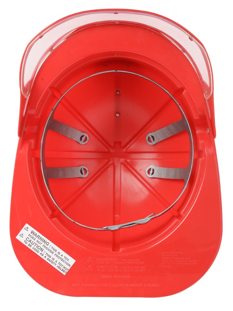 Aeromax Firefighter Helmet with Movable Visor, RED, Adjustable Size
