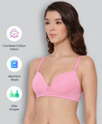 Lyra WomenS Cotton Non Wired Padded Bra Pink