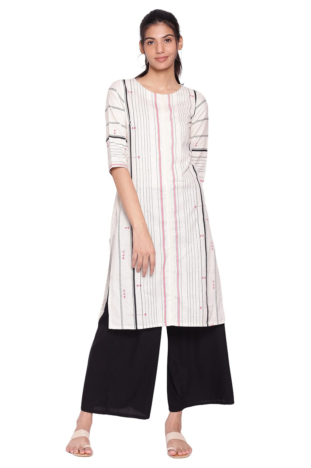 W Women'S Cotton Regular Kurta (21Sfw16232-C1551_Beige_8)