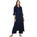 Idalia Women'S Cotton Blend Solid Regular Kurti