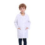 TopTie Kids Lab Coat for School Scientists Halloween Costume-White-10/12