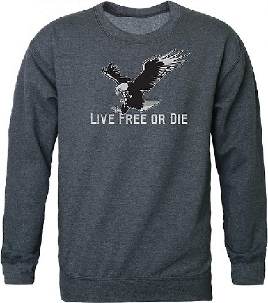 Graphic Crewneck, Live Free, H.Char, 2X