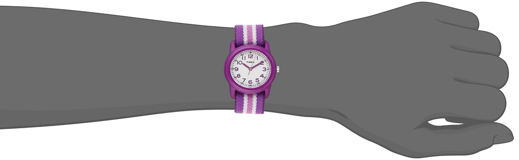 TIMEX TIME MACHINES 29mm Purple Stripe Elastic Fabric Kids Watch
