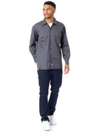 Dickies Men's Long Sleeve Work Shirt, Charcoal, Large