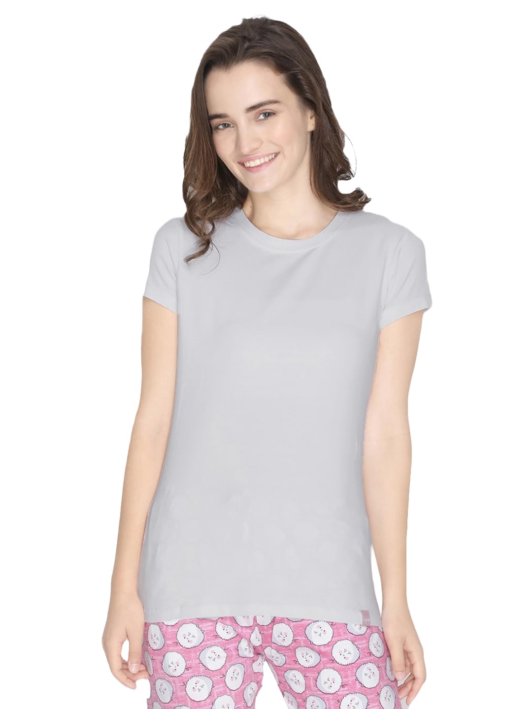 Lyra Women Solid Round Neck Tshirt