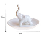 PUDDING CABIN White Elephant Ring Holder Dish Ring Tray for Jewelry | Elephant Gifts for Women Christmas | Birthday Gifts for Wo