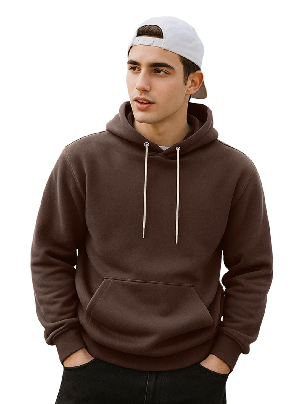 Veirdo Men's Cotton Fleece Regular Fit Hoodie Full Sleeve Jumper Solid Winter Sweatshirt