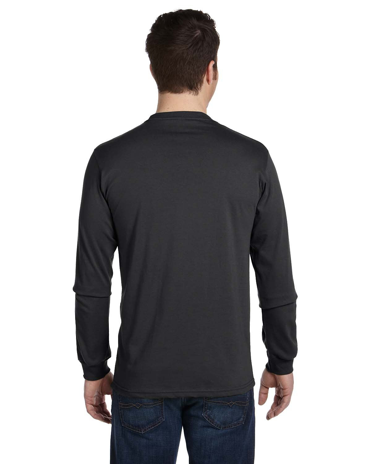 Mens 55 oz 100% Organic cotton classic Long-Sleeve T-Shirt - BLAcK - S(D0102H7ZgUP)