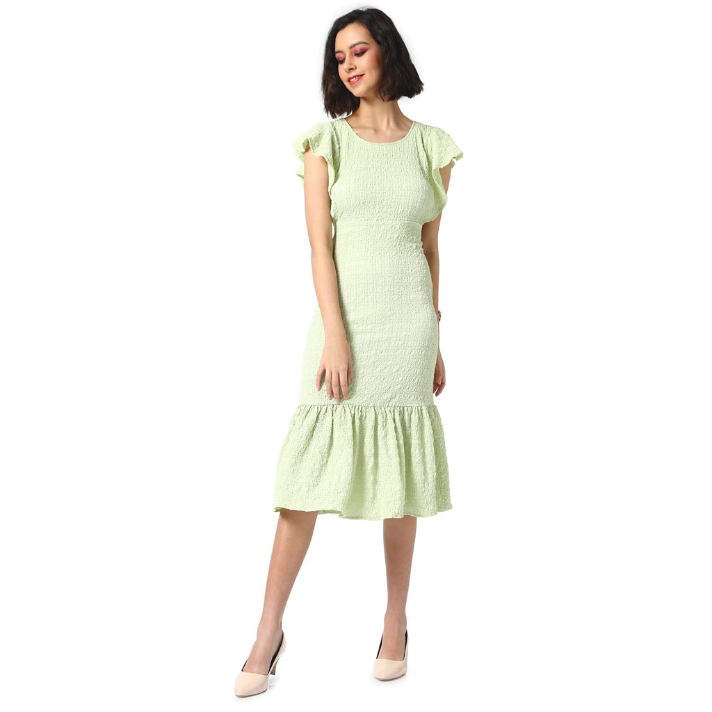 Campus Sutra Women Solid Stylish Mint Colour Casual Dresses(Susu22_Cswssdr5104_Xl)